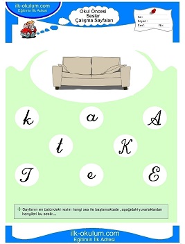 Çocuklar İçin K Sesi Çalışma Sayfaları 
